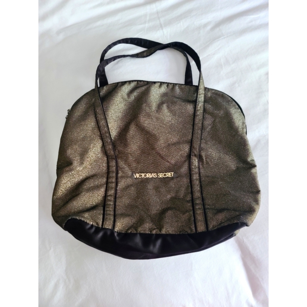 Victoria Secret Gold Black Bag